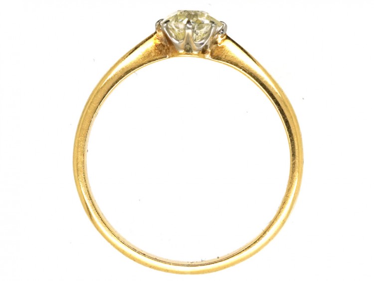 Edwardian 18ct Gold, Diamond Solitaire Ring
