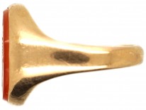 9ct Gold & Carnelian Intaglio with Crest Signet Ring