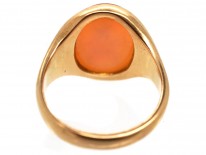 9ct Gold & Carnelian Intaglio with Crest Signet Ring