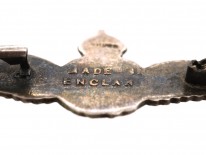 Silver & Enamel RAF Wings Sweet Heart Brooch