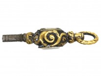 Georgian Gold Cased & Black Enamel Watch Key
