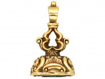 Georgian Small Gold Cased Seal With Bloodstone Intaglio