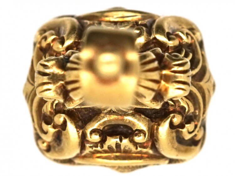 Georgian Small Gold Cased Seal With Bloodstone Intaglio