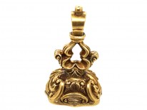 Georgian Small Gold Cased Seal With Bloodstone Intaglio