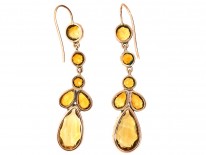 Victorian Gold & Citrine Drop Earrings