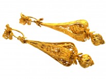 Georgian 18ct Gold Long Drop Earrings