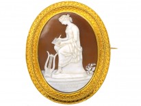 Victorian 18ct Gold Cameo Brooch in Original Case of Corinne