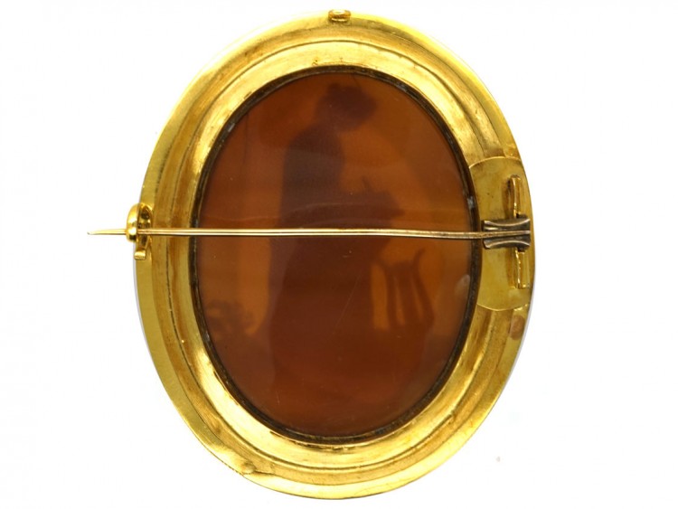 Victorian 18ct Gold Cameo Brooch in Original Case of Corinne