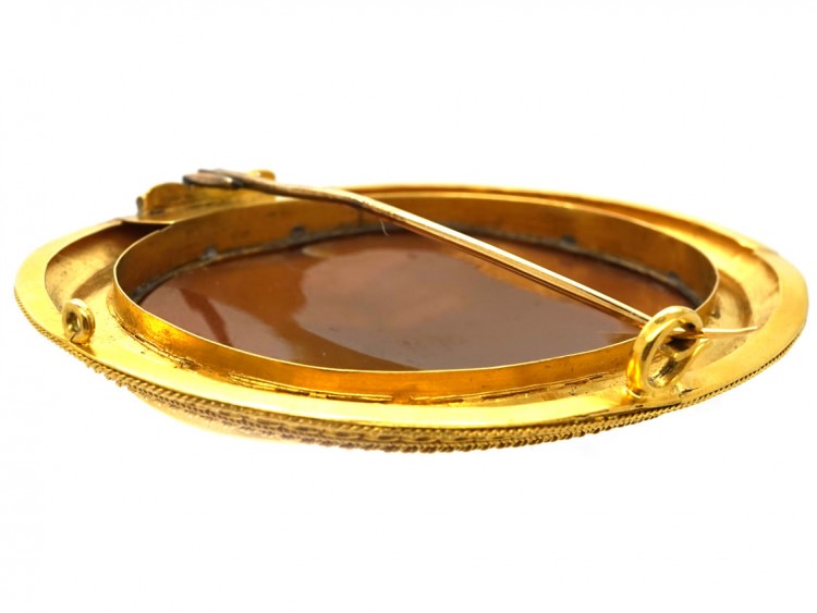 Victorian 18ct Gold Cameo Brooch in Original Case of Corinne
