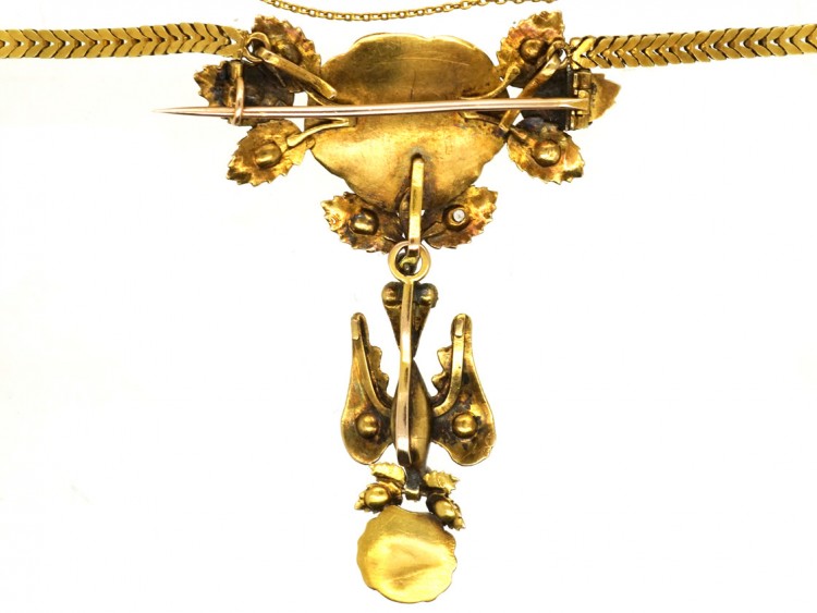 French Regency St Esprit Necklace Set With Diamonds, Opals & Rubies