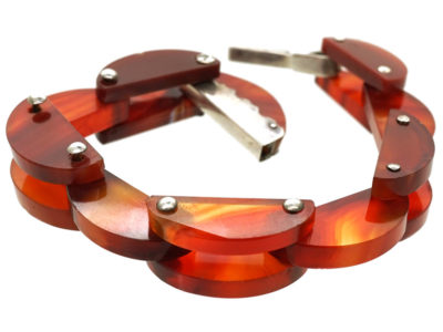 Victorian Scottish Carnelian & Silver Bracelet