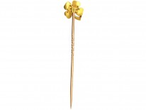 Edwardian 15ct Gold & Enamel Four Leaf Clover Tie Pin