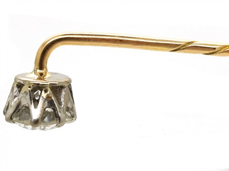 Edwardian Single Stone Diamond Tie Pin