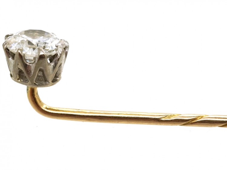 Edwardian Single Stone Diamond Tie Pin