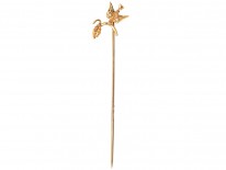Edwardian 9ct Gold Swallow & Sprig Tie Pin