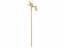Edwardian 9ct Gold Swallow & Sprig Tie Pin