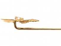 Edwardian 9ct Gold Swallow & Sprig Tie Pin