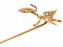 Edwardian 9ct Gold Swallow & Sprig Tie Pin