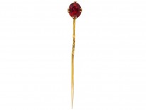 Synthetic Ruby 15ct Gold Tie Pin