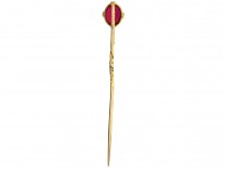Synthetic Ruby 15ct Gold Tie Pin