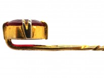 Synthetic Ruby 15ct Gold Tie Pin