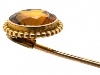 Victorian 15ct Gold Citrine Tie Pin