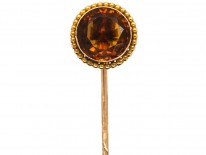 Victorian 15ct Gold Citrine Tie Pin