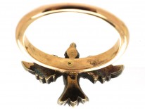 Georgian Emerald & Diamond Dove on an 18ct Gold Shank Ring