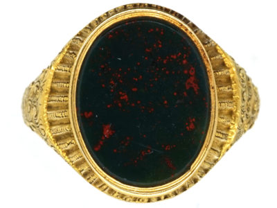 Victorian 18ct Gold & Bloodstone Signet Ring