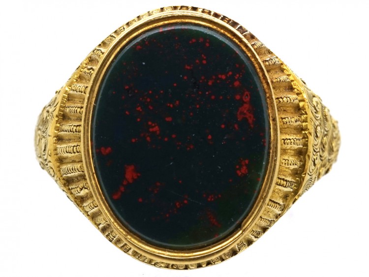 Victorian 18ct Gold & Bloodstone Signet Ring