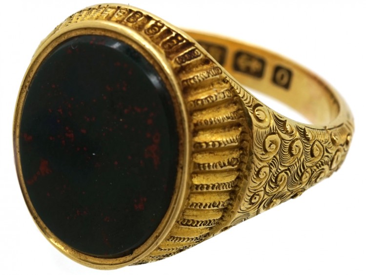 Victorian 18ct Gold & Bloodstone Signet Ring