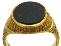 Victorian 18ct Gold & Bloodstone Signet Ring