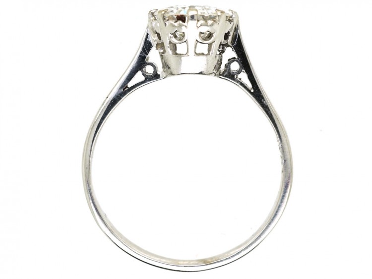 Art Deco 18ct White Gold Diamond Solitaire Ring