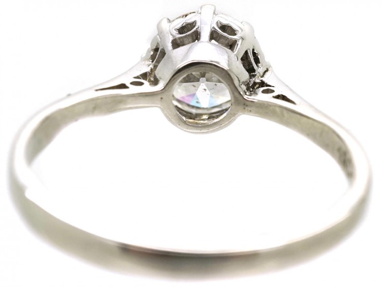 Art Deco 18ct White Gold Diamond Solitaire Ring
