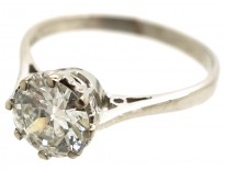 Art Deco 18ct White Gold Diamond Solitaire Ring