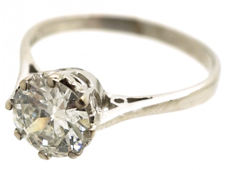 Art Deco 18ct White Gold Diamond Solitaire Ring