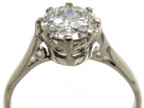 Art Deco 18ct White Gold Diamond Solitaire Ring