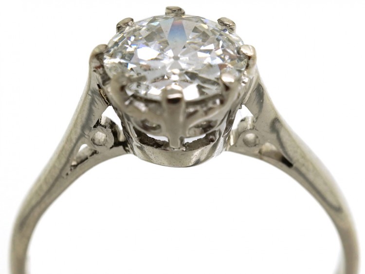 Art Deco 18ct White Gold Diamond Solitaire Ring