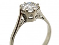 Art Deco 18ct White Gold Diamond Solitaire Ring