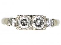 Art Deco 18ct Gold & Platinum, Four Stone Diamond Ring