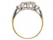 Art Deco 18ct Gold & Platinum, Four Stone Diamond Ring