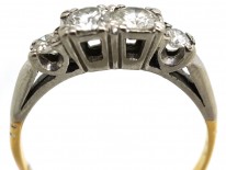 Art Deco 18ct Gold & Platinum, Four Stone Diamond Ring