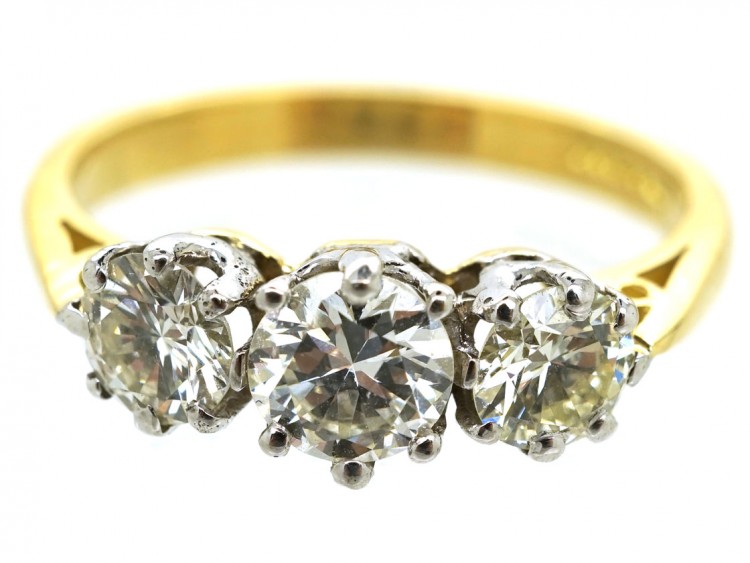 18ct Gold Three stone Diamond Ring