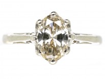 18ct White Gold, Oval Diamond Single Stone Ring