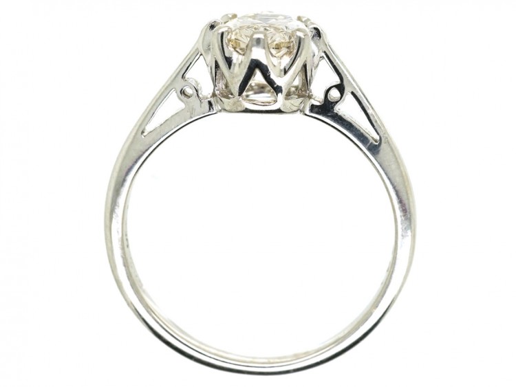 18ct White Gold, Oval Diamond Single Stone Ring