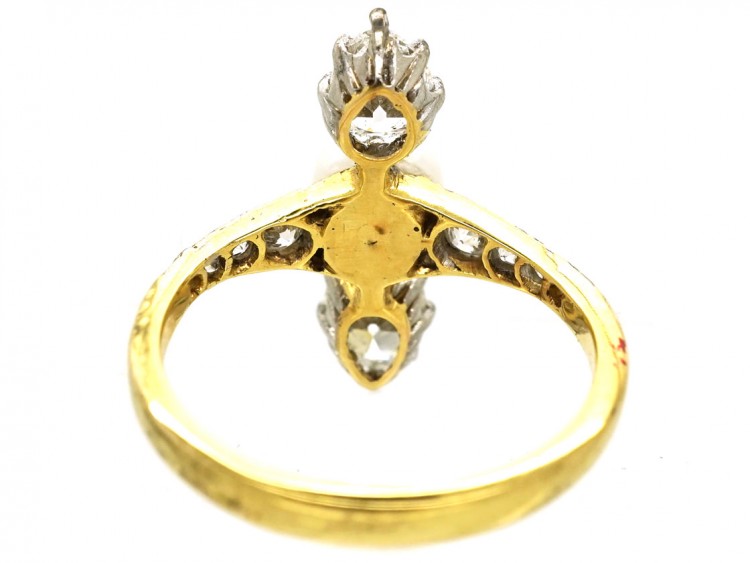 Edwardian 14ct Gold & Platinum, Diamond & Natural Pearl Ring
