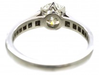 Platinum & Diamond Solitaire Ring With Diamond Set Shoulders
