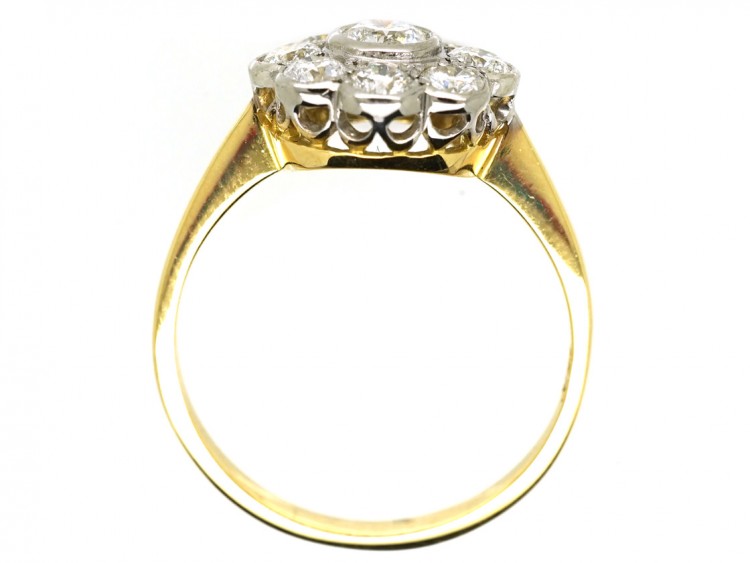 Edwardian 18ct Gold & Platinum, Diamond Cluster Ring