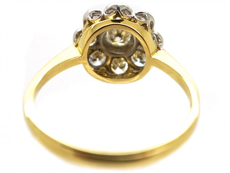Edwardian 18ct Gold & Platinum, Diamond Cluster Ring