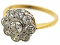 Edwardian 18ct Gold & Platinum, Diamond Cluster Ring